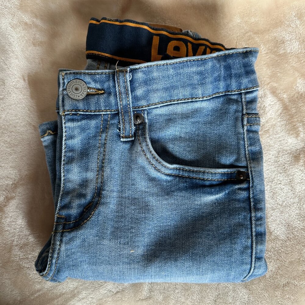 Levi's 510 Denim Jeans Adjustable Waist Kids Sz 8 Reg Unisex Back to School EUC